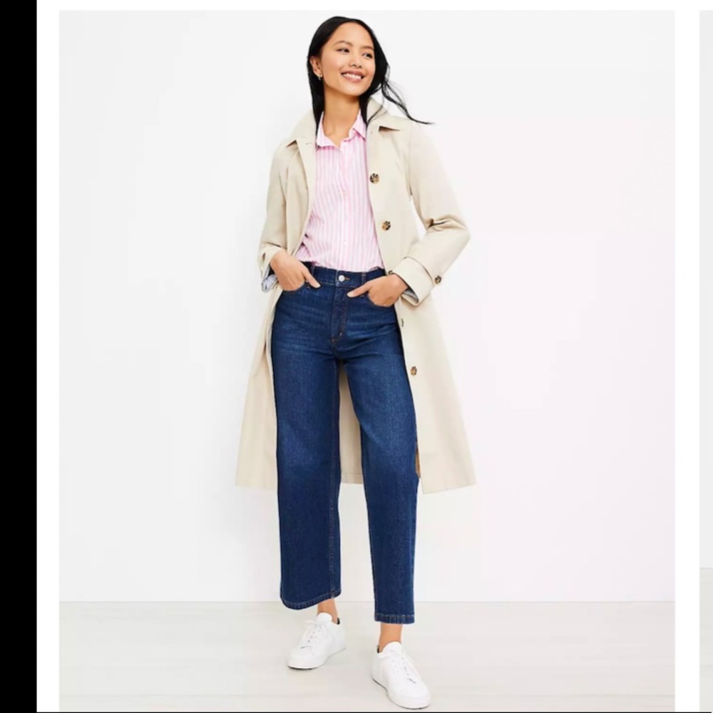 Loft High Waist Wide Leg Crop